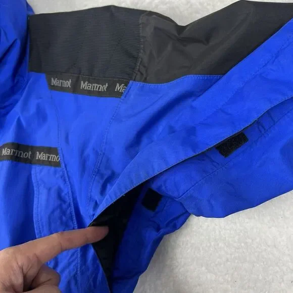 Marmot Jacket Mens Medium Blue Gore-Tex Pro Shell Full Zip Mesh Lined Outdoors‎